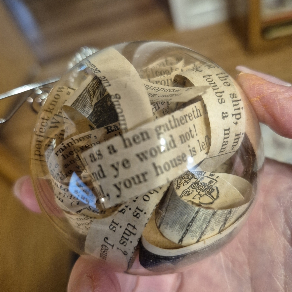 Clear Scripture Filled Ornament with Silver Stand - Picture 4 of 4